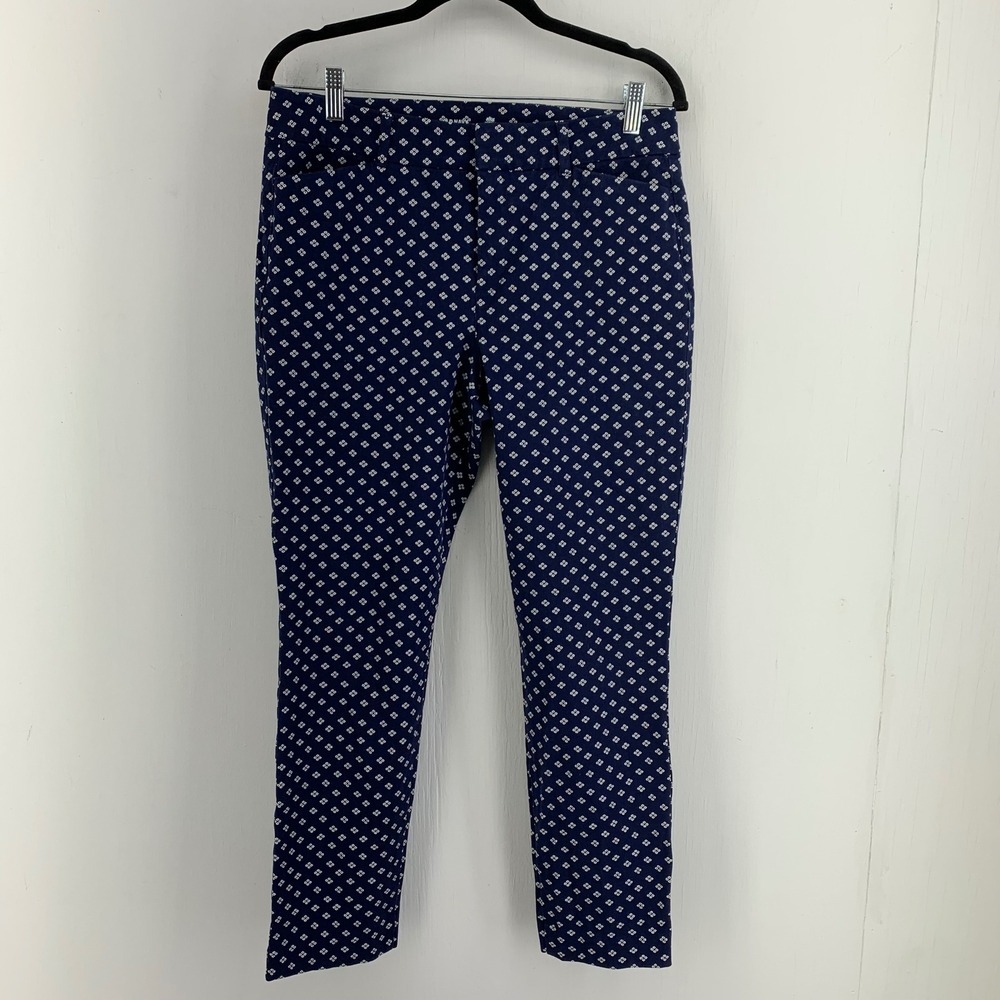 Old Navy Pixie High Rise Pants 10 Blue White Classic Mod Retro Preppy